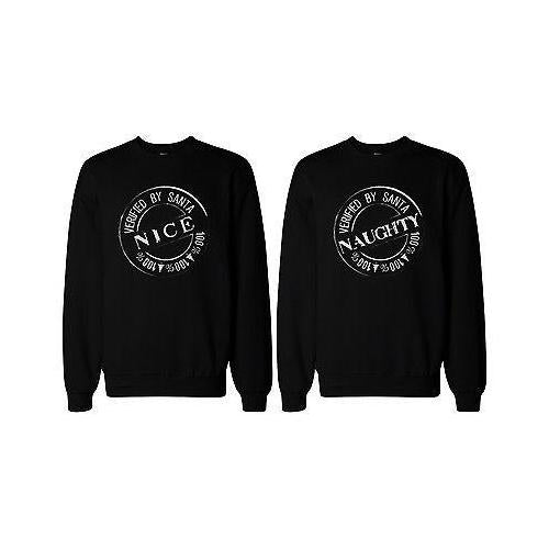 Naughty and Nice Sweatshirts for Best Friends BFF Matching Sweaters