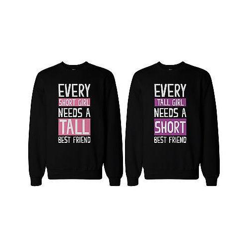 Tall and Short Best Friend Matching Sweatshirts for Best Friends BFF Gift