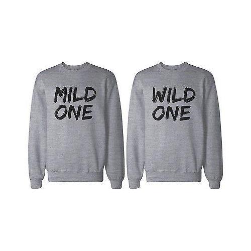 Mild One and Wild One BFF Matching Grey Sweatshirts for Best Friends