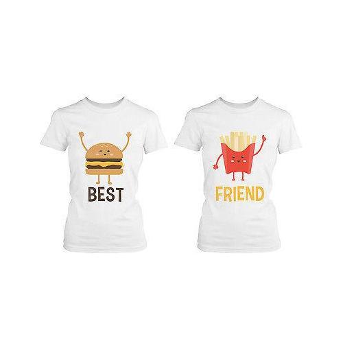 Burger and Fries BFF Shirts Best Friend Matching Tee Cute Friendship Tshirt