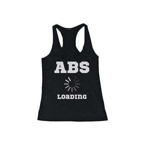 Women's Black Cotton Work Out Tank Top - Abs Loading