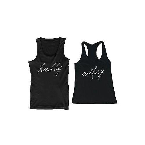 Hubby and Wifey Cute Matching Couple Tank Tops Great Gift Idea for Couples